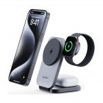 Aukey LC-MC312-GY MagFusion Z Qi2 15W Katlanabilir 3'ü 1 Arada Mıknatıslı Kablosuz Şarj Cihazı
