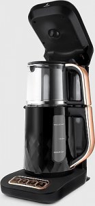 Karaca Çaysever Robotea Pro Quartz 4in1 2500 W Black Copper Konuşan Cam Demlikli Çay Makinesi