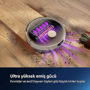 Philips HomeRun 7000 Serisi Aqua XU7100/02 Çöp İstasyonlu Beyaz Gold Akıllı Robot Süpürge