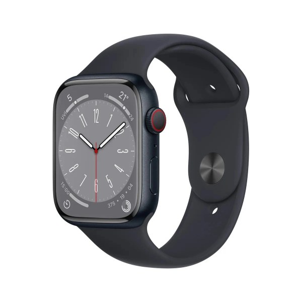 Apple Watch Series 8 41 mm Cellular Spor Kordon Akıllı Saat Siyah