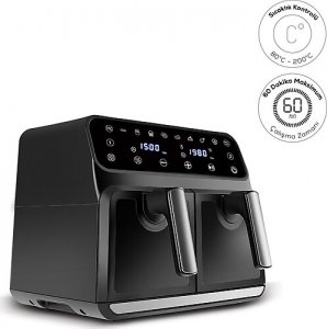 Karaca Multifry XXXL Dijital Twin İki Hazneli Airfryer 4+4 lt Yağsız Fritöz