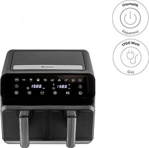 Karaca Multifry XXXL Dijital Twin İki Hazneli Airfryer 4+4 lt Yağsız Fritöz