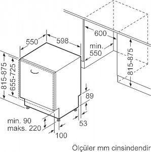 Profilo BMA401E5 5 Programlı Ankastre Bulaşık Makinesi