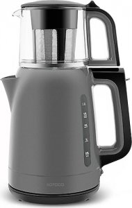 Karaca Mega Tea 1501 Space Gray 1500 W Cam Demlikli Çay Makinesi