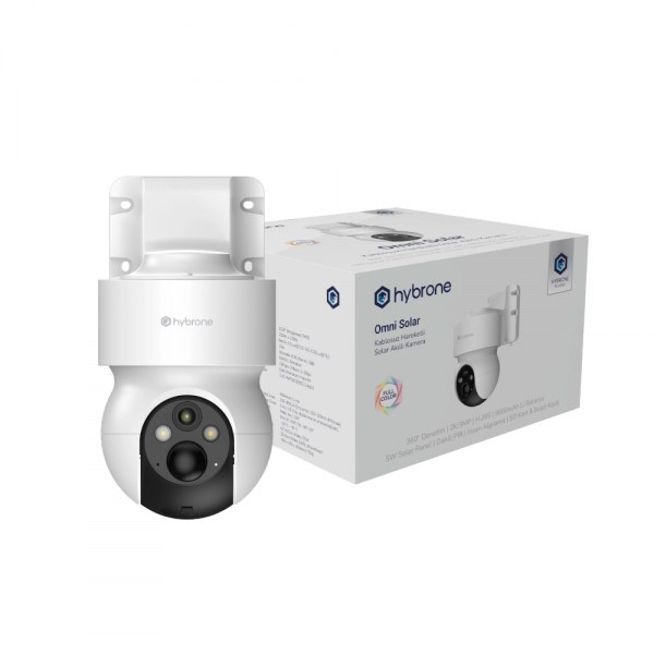 Hybrone Omni HY-CW3014-PB Solar Dış Ortam Bataryalı ve Güneş Enerjili Wi-Fi Akıllı Kamera